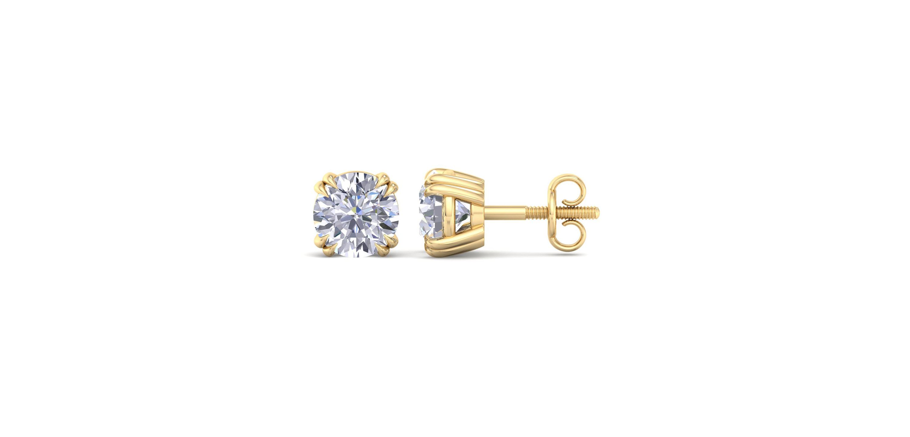 Lab Created 6 ct. t.w. Lab Grown Diamond Earrings In 14 Karat Gold, Double Prong Setting