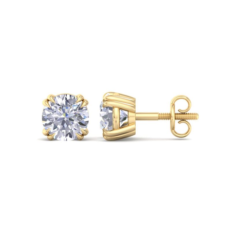 Lab Created 6 ct. t.w. Lab Grown Diamond Earrings In 14 Karat Gold, Double Prong Setting