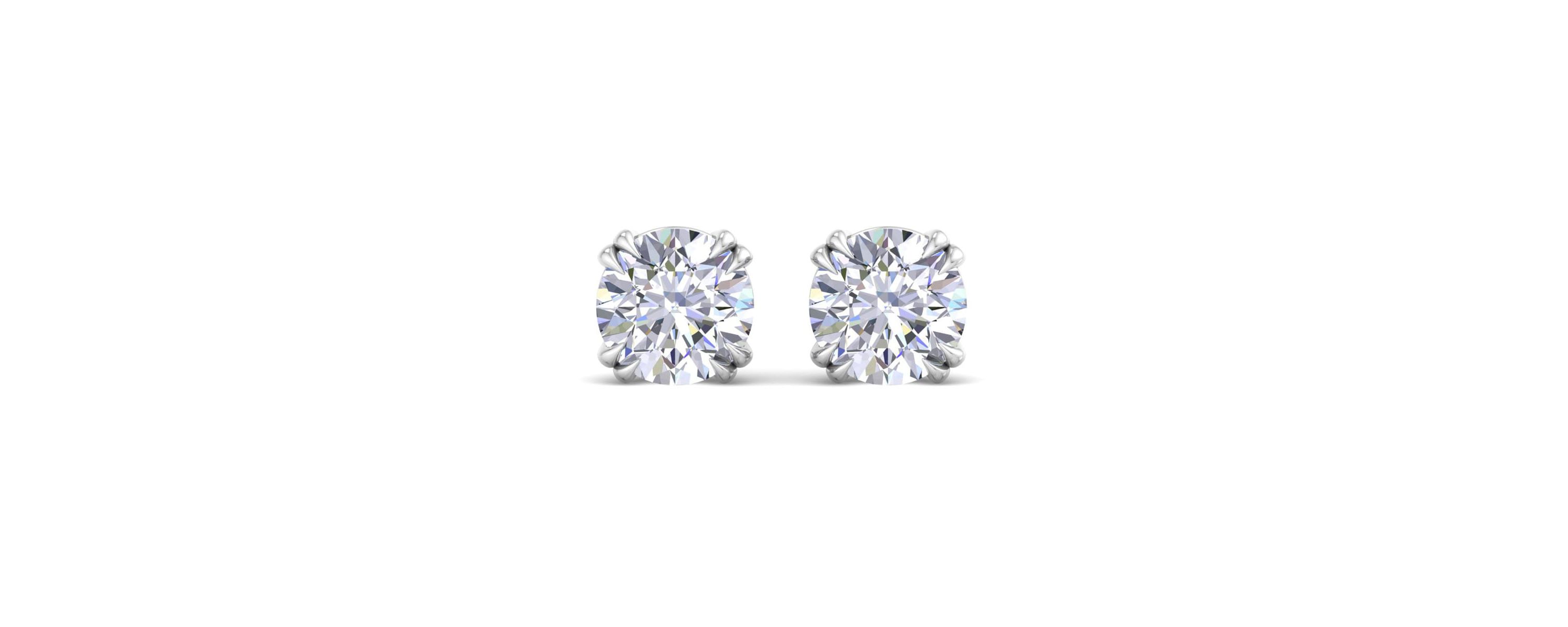 Lab Created 10 ct. t.w. Lab Grown Diamond Earrings In 14 Karat Gold, Double Prong Setting