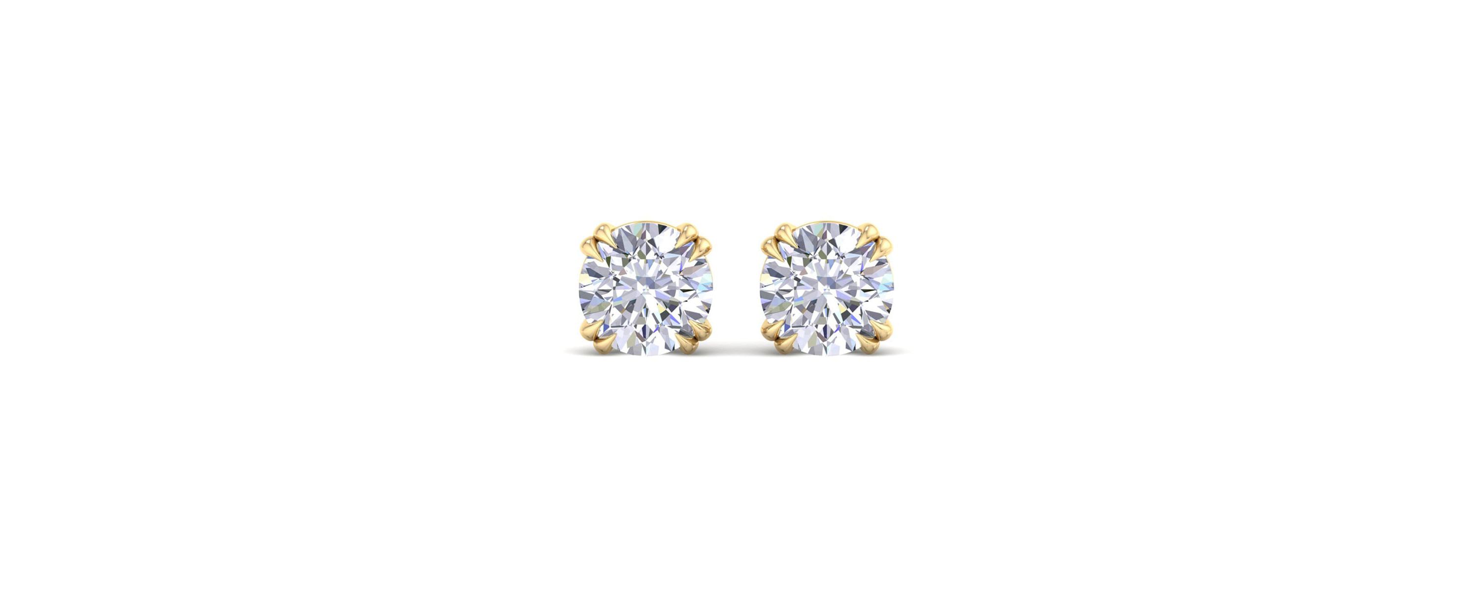 Lab Created 6 ct. t.w. Lab Grown Diamond Earrings In 14 Karat Gold, Double Prong Setting