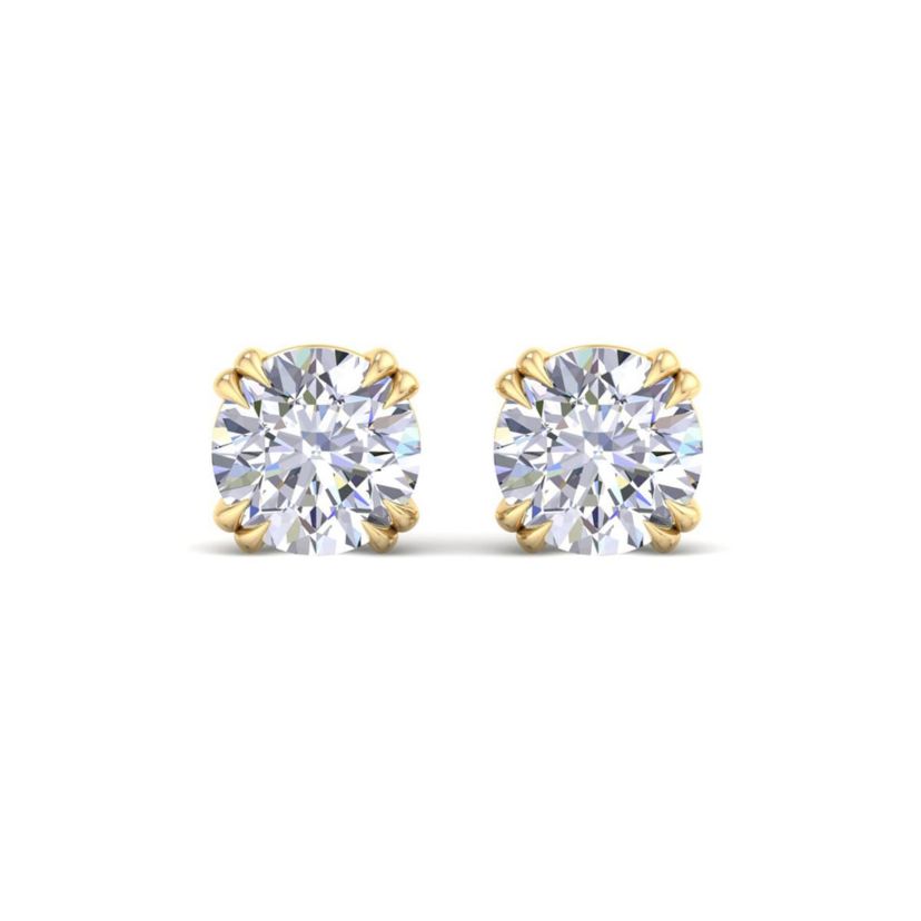 Lab Created 6 ct. t.w. Lab Grown Diamond Earrings In 14 Karat Gold, Double Prong Setting