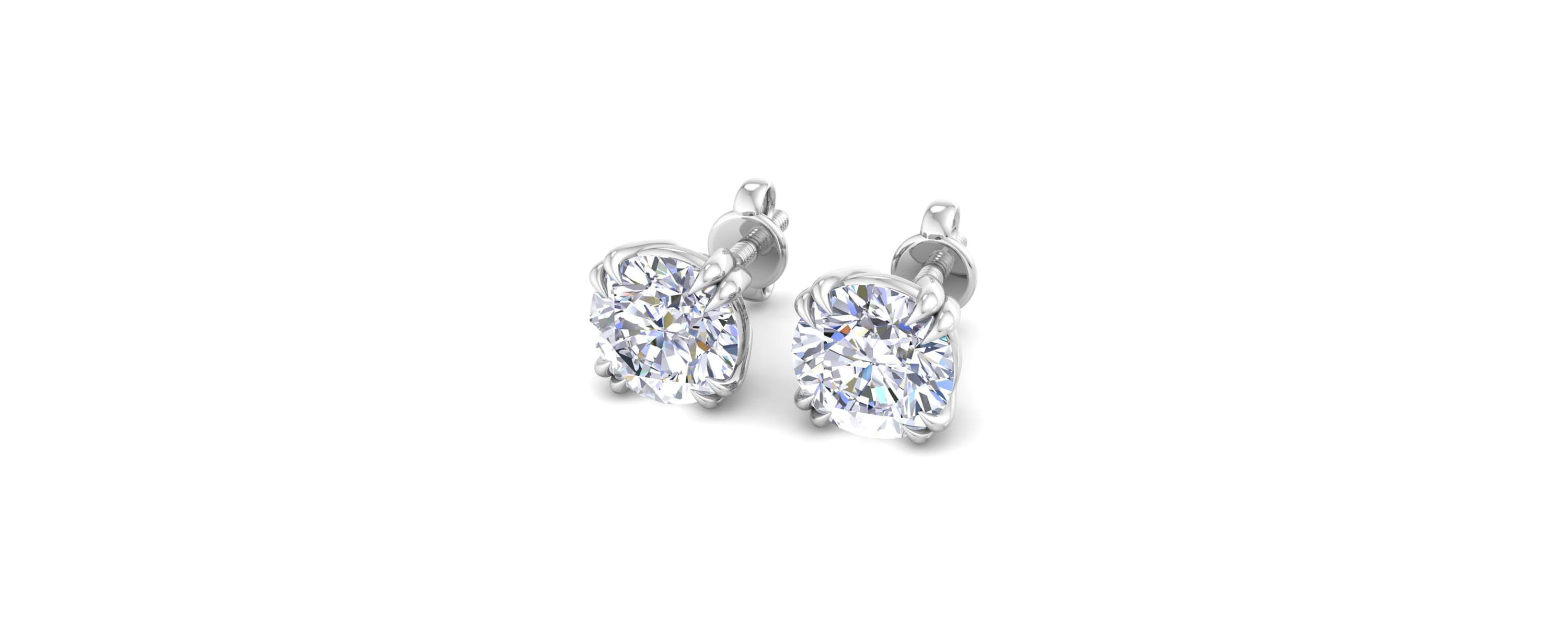 Lab Created 10 ct. t.w. Lab Grown Diamond Earrings In 14 Karat Gold, Double Prong Setting