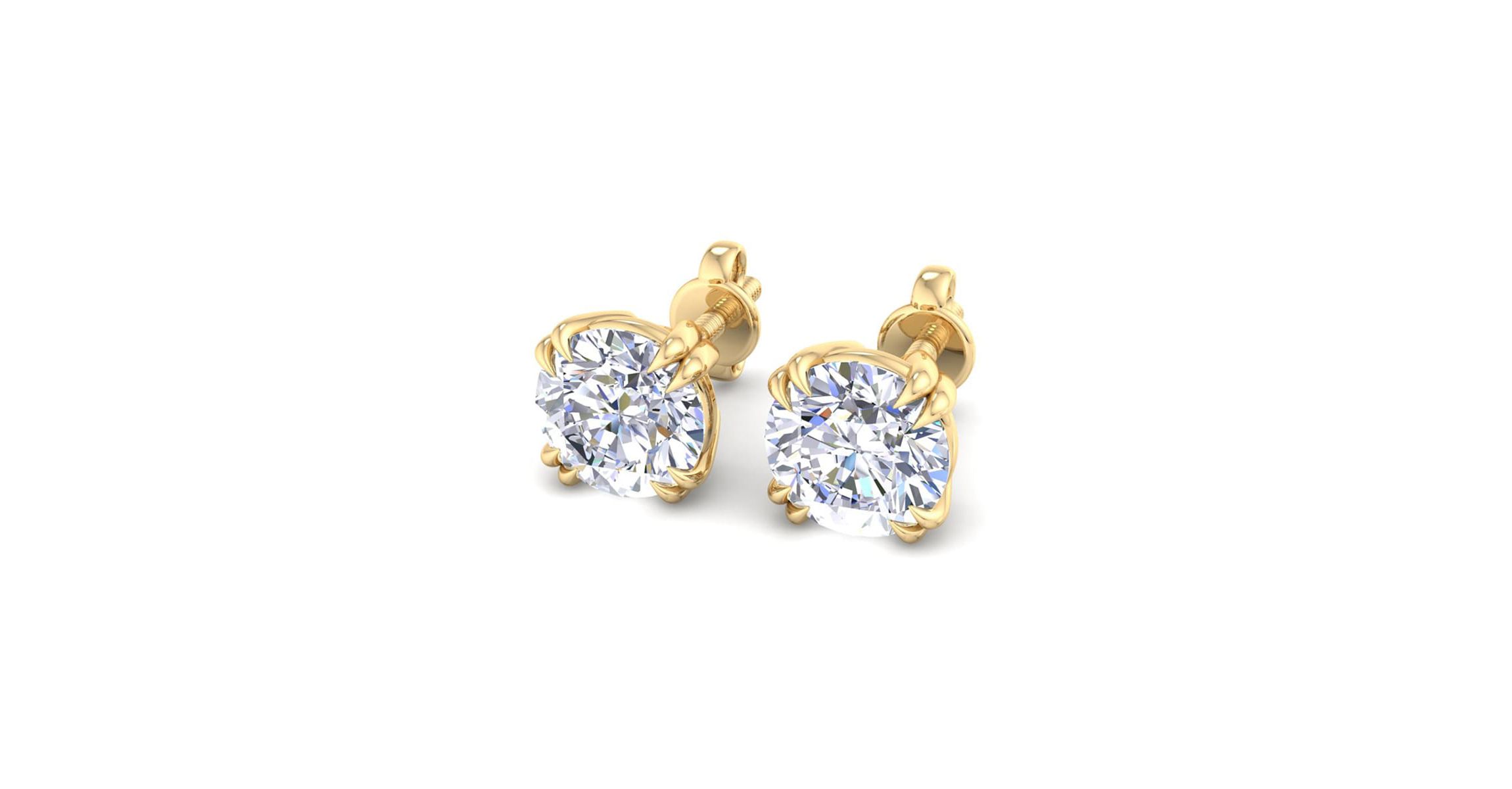 Lab Created 6 ct. t.w. Lab Grown Diamond Earrings In 14 Karat Gold, Double Prong Setting