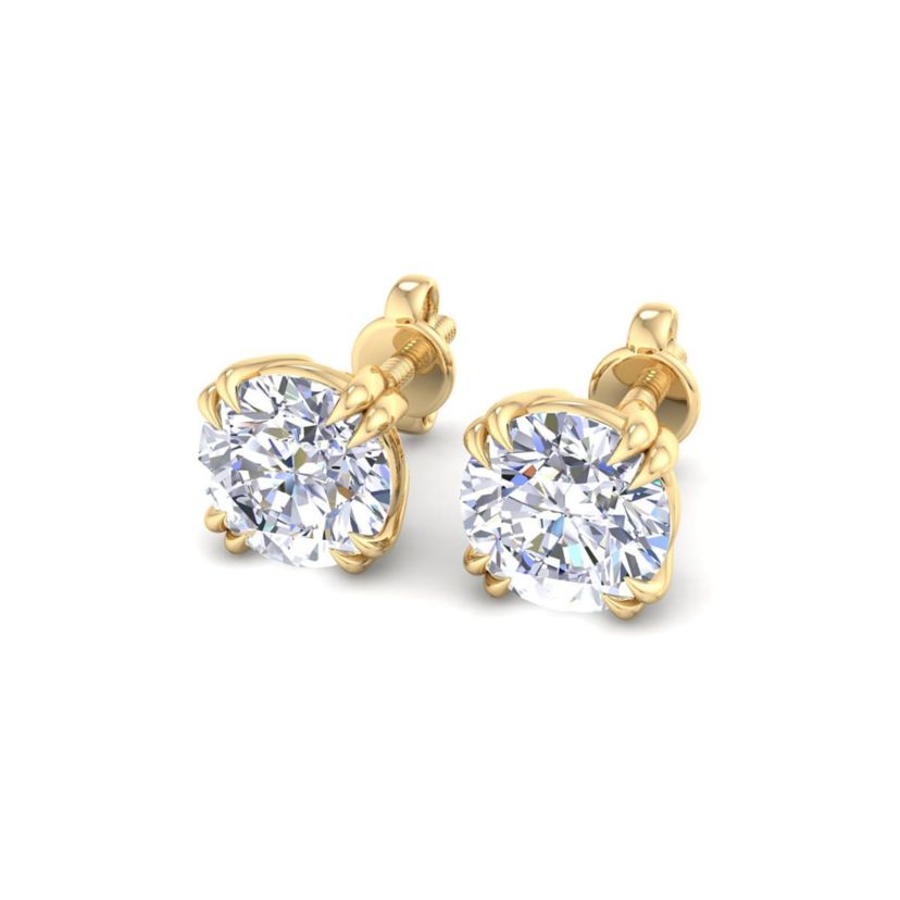 Lab Created 6 ct. t.w. Lab Grown Diamond Earrings In 14 Karat Gold, Double Prong Setting