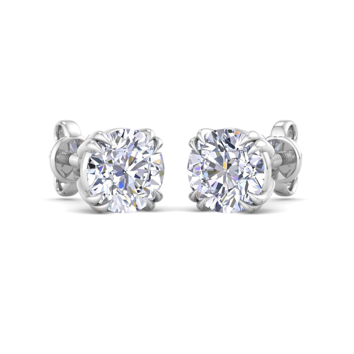 Lab Created 8 ct. t.w. Lab Grown Diamond Earrings In 14 Karat Gold, Double Prong Setting