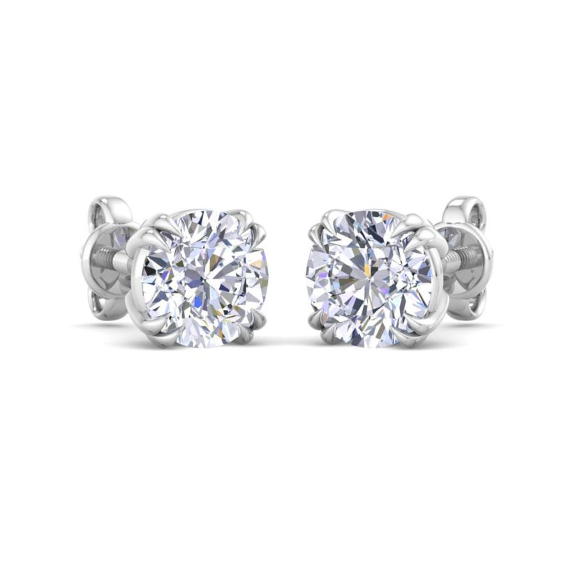 Lab Created 10 ct. t.w. Lab Grown Diamond Earrings In 14 Karat Gold, Double Prong Setting