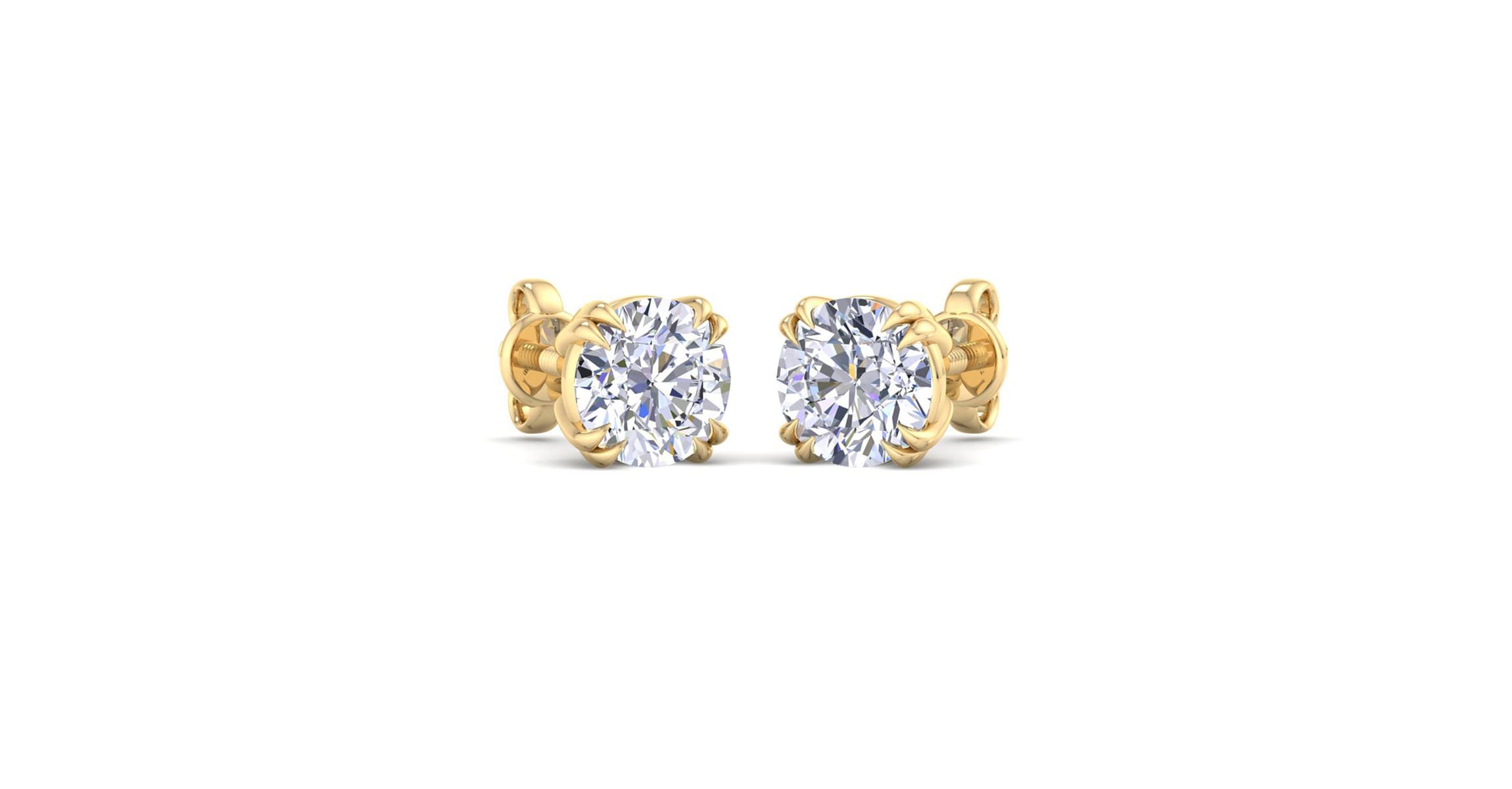 Lab Created 6 ct. t.w. Lab Grown Diamond Earrings In 14 Karat Gold, Double Prong Setting