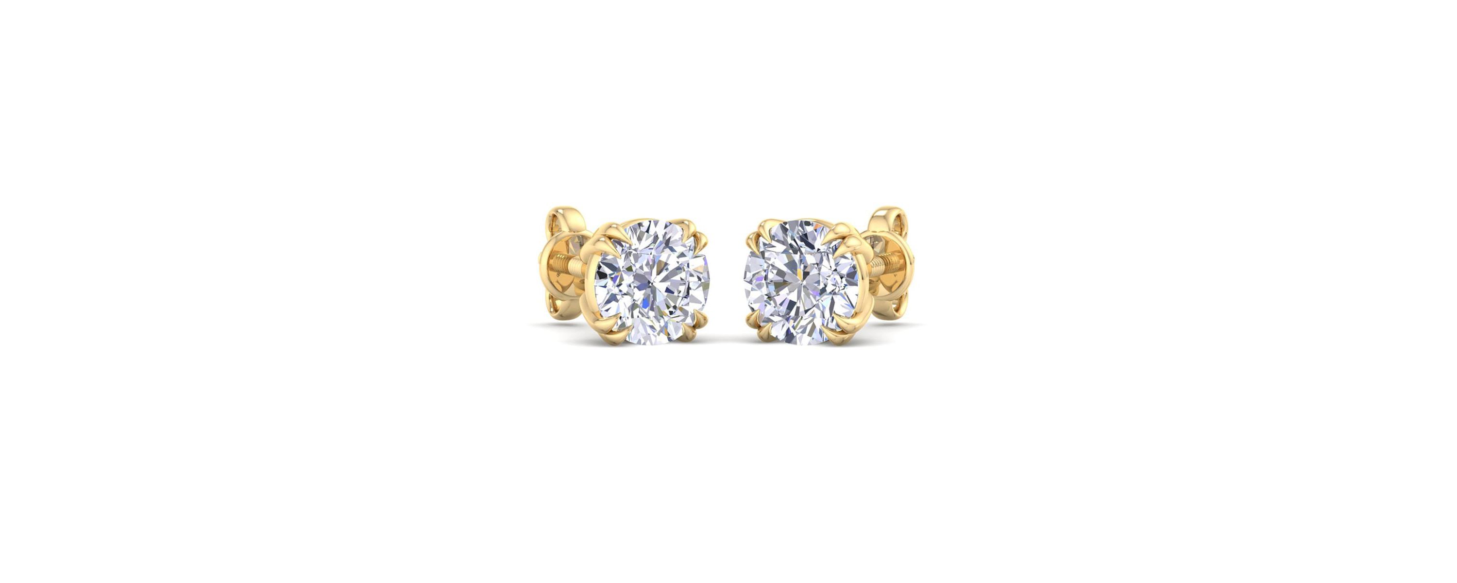 Lab Created 6 ct. t.w. Lab Grown Diamond Earrings In 14 Karat Gold, Double Prong Setting