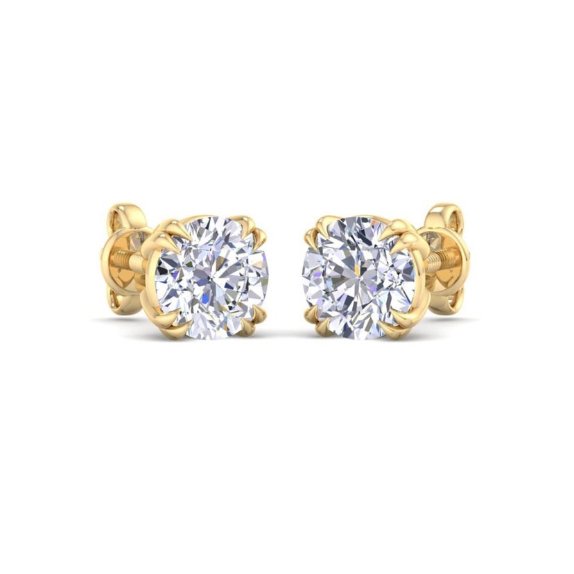 Lab Created 6 ct. t.w. Lab Grown Diamond Earrings In 14 Karat Gold, Double Prong Setting