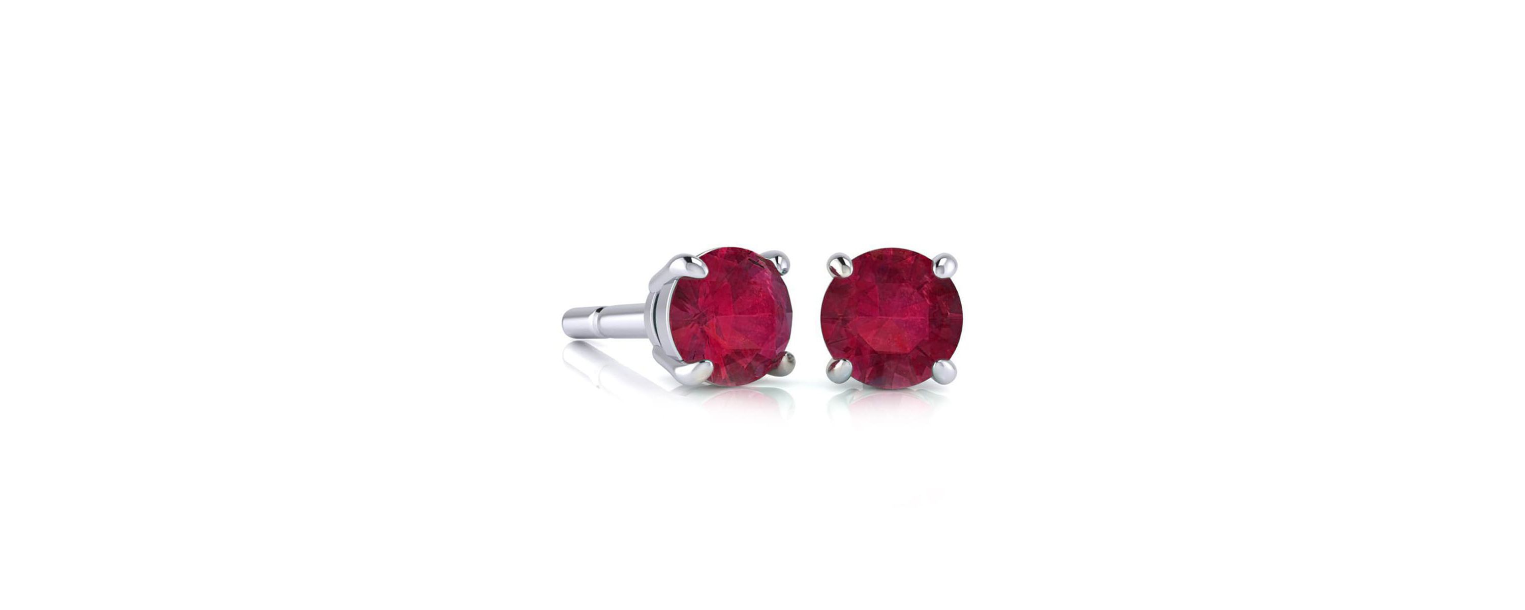 1 1/2 ct. t.w. Gemstone Stud Earrings In 14K Gold