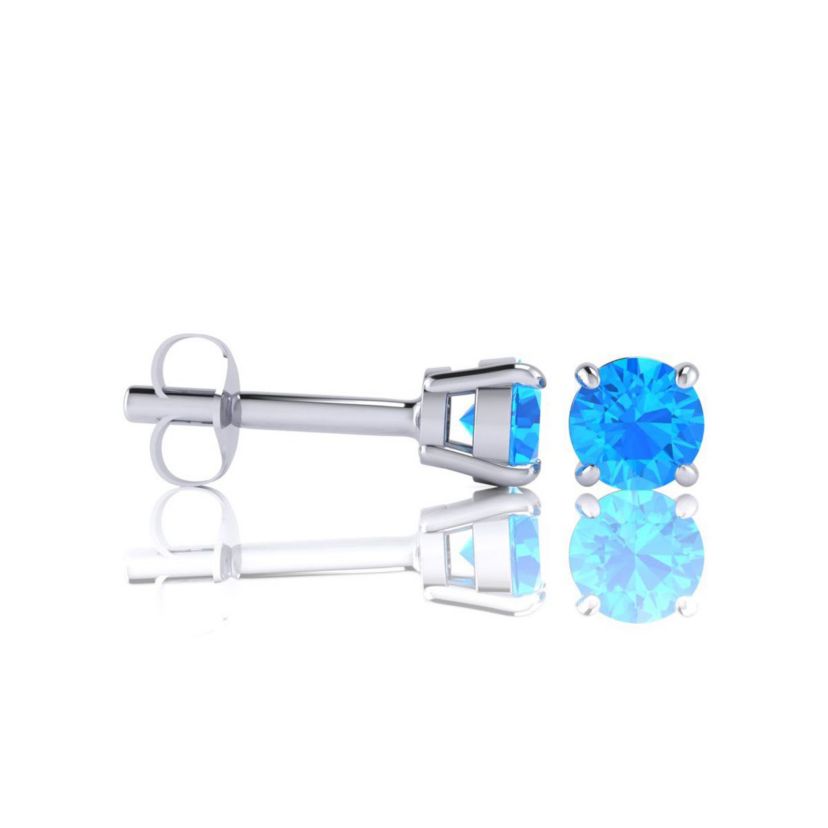 Lab Created 1 ct. t.w.Gemstone Stud Earrings In White Gold