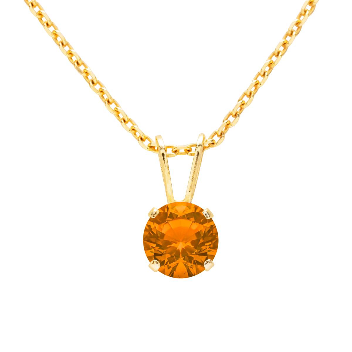 3/4 ct. t.w. Gemstone Solitaire Necklace In 14k Gold With 18 Inch Chain