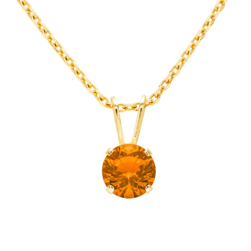 3/4 ct. t.w. Gemstone Solitaire Necklace In 14k Gold With 18 Inch Chain