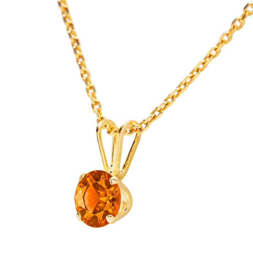 3/4 ct. t.w. Gemstone Solitaire Necklace In 14k Gold With 18 Inch Chain