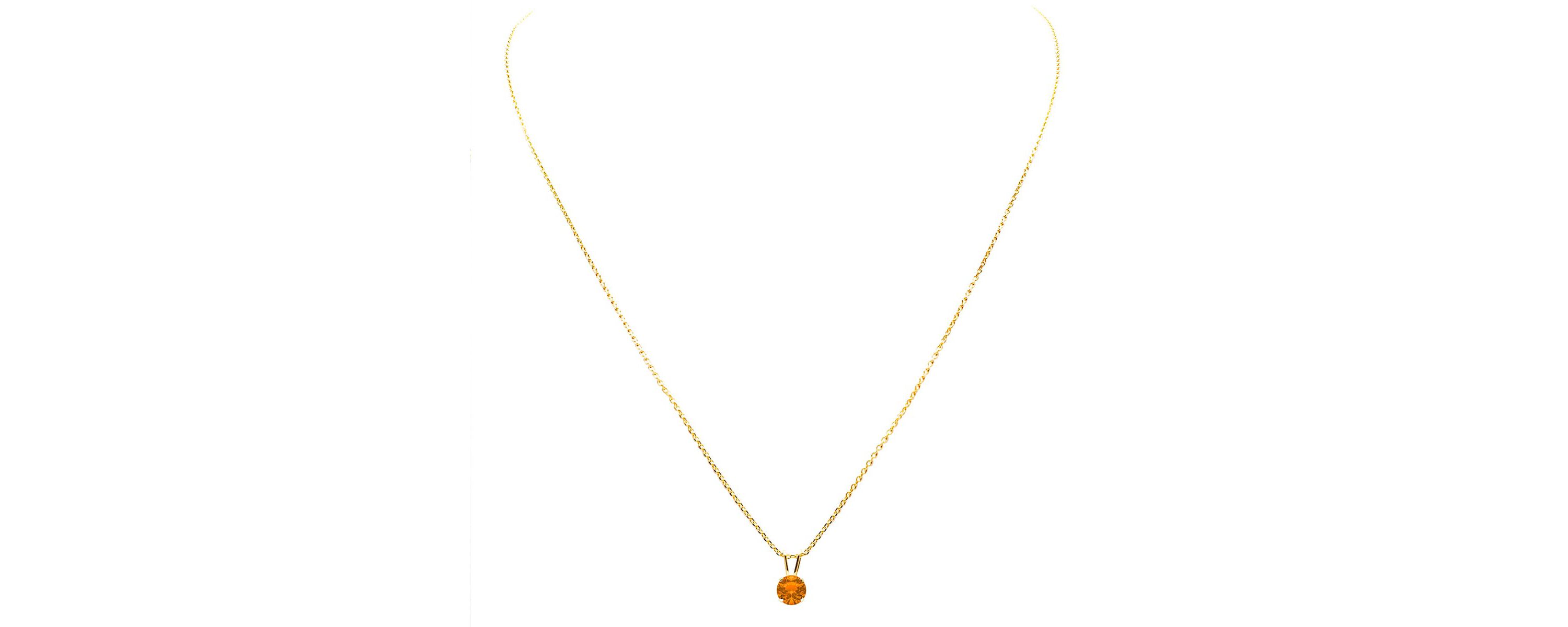 3/4 ct. t.w. Gemstone Solitaire Necklace In 14k Gold With 18 Inch Chain