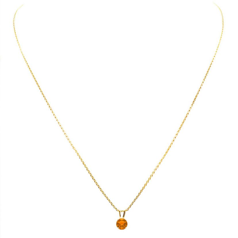3/4 ct. t.w. Gemstone Solitaire Necklace In 14k Gold With 18 Inch Chain