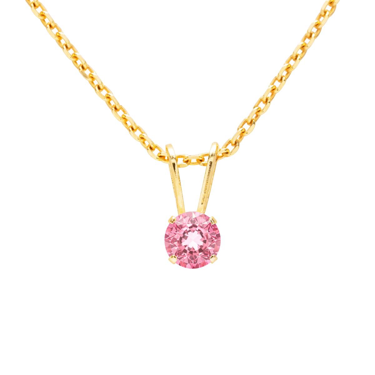 1/8 ct. t.w. Gemstone Solitaire Necklace In Yellow Gold With 18 Inch Chain
