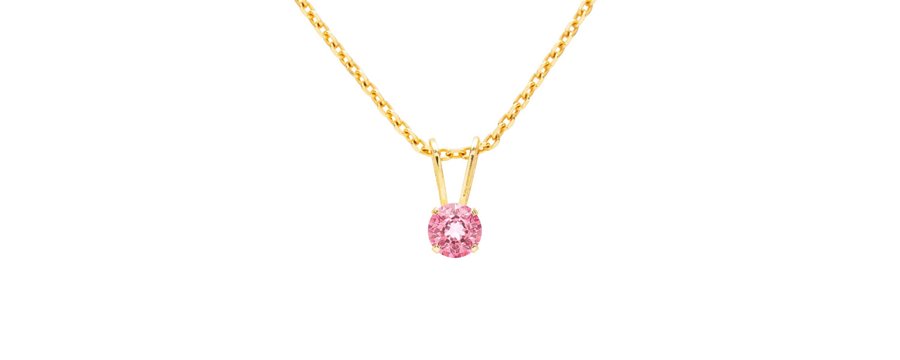 1/8 ct. t.w. Gemstone Solitaire Necklace In Yellow Gold With 18 Inch Chain