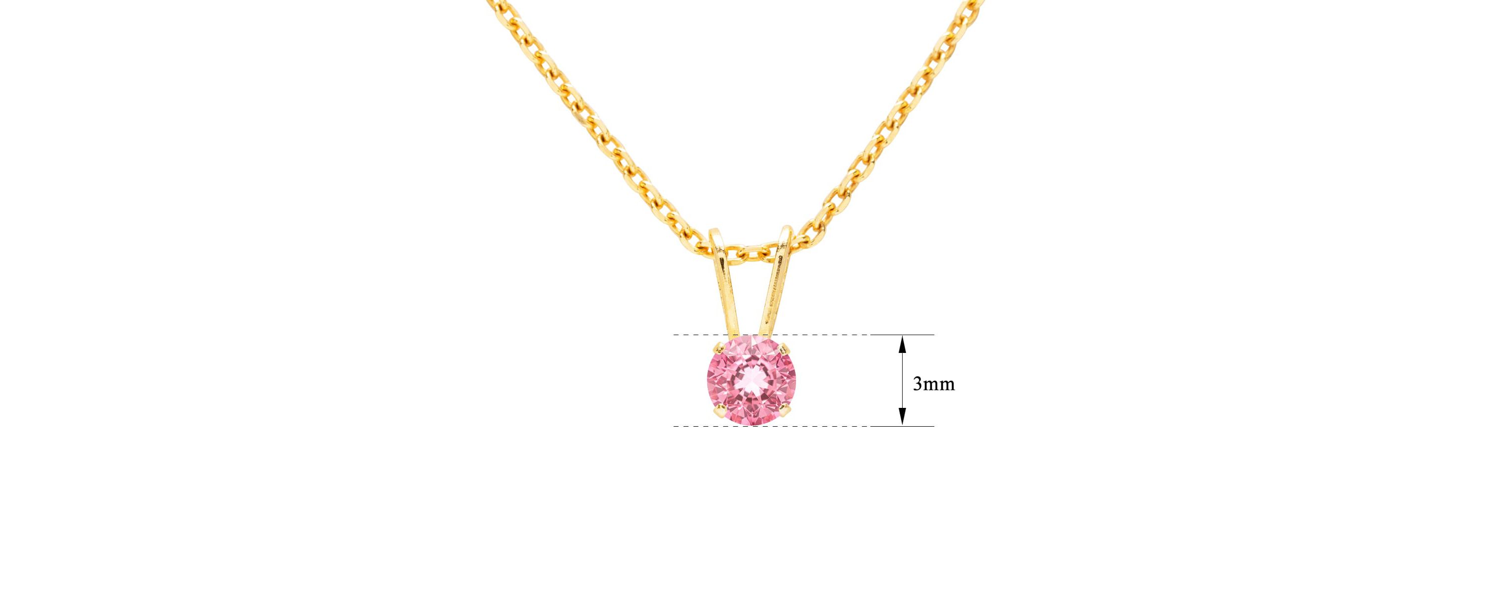 1/8 ct. t.w. Gemstone Solitaire Necklace In Yellow Gold With 18 Inch Chain