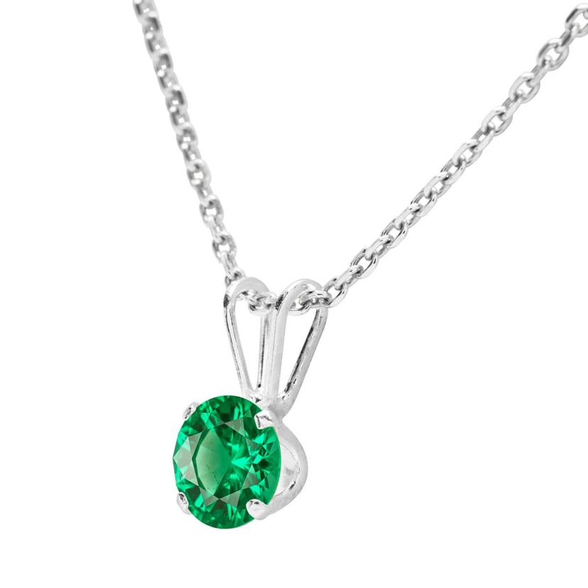 3/4 ct. t.w. Gemstone Solitaire Necklace In 14k Gold With 18 Inch Chain