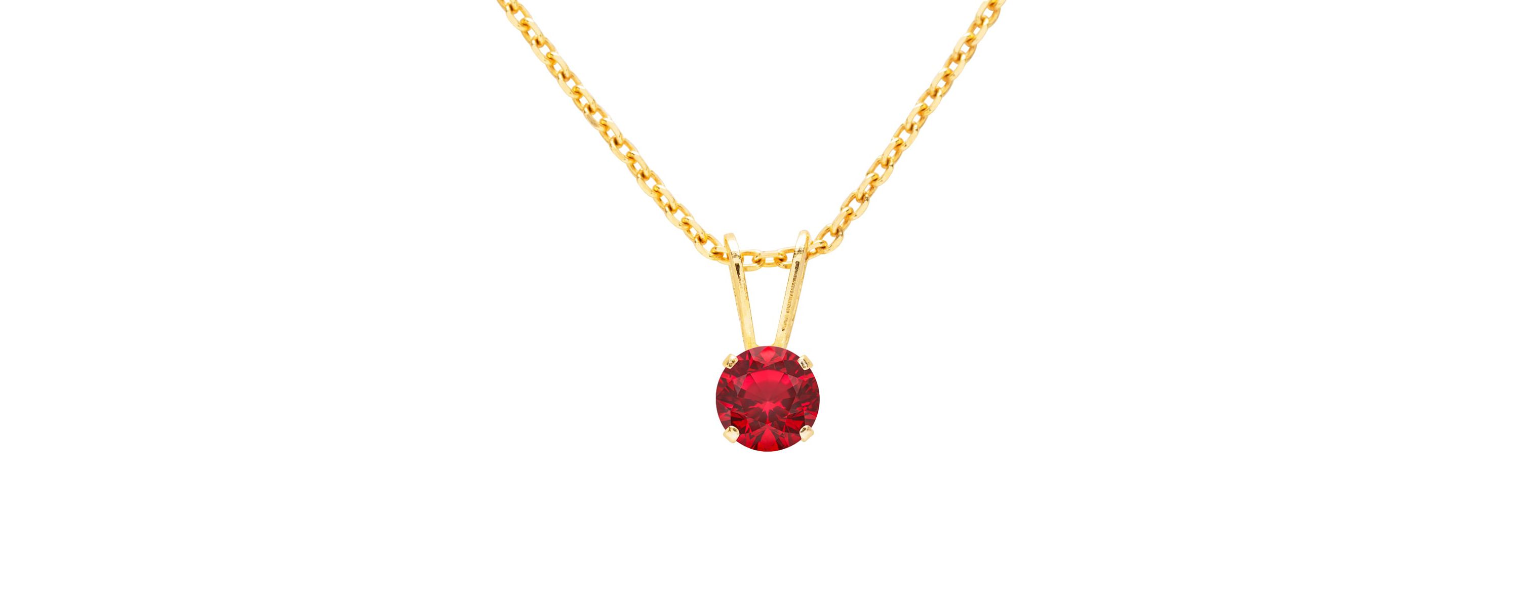1/4 ct. t.w. Gemstone Solitaire Necklace In Yellow Gold With 18 Inch Chain
