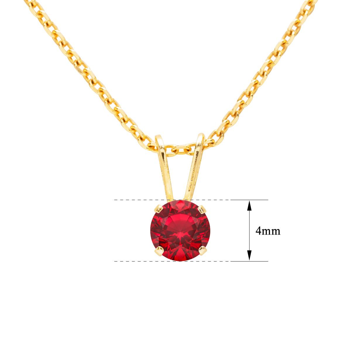 1/4 ct. t.w. Gemstone Solitaire Necklace In Yellow Gold With 18 Inch Chain