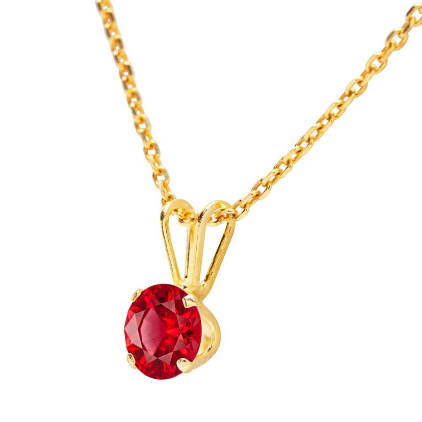 1/4 ct. t.w. Gemstone Solitaire Necklace In Yellow Gold With 18 Inch Chain