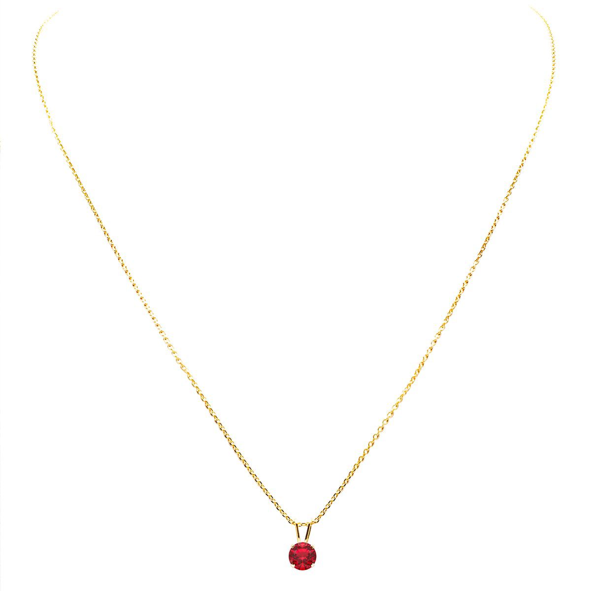 1/4 ct. t.w. Gemstone Solitaire Necklace In Yellow Gold With 18 Inch Chain