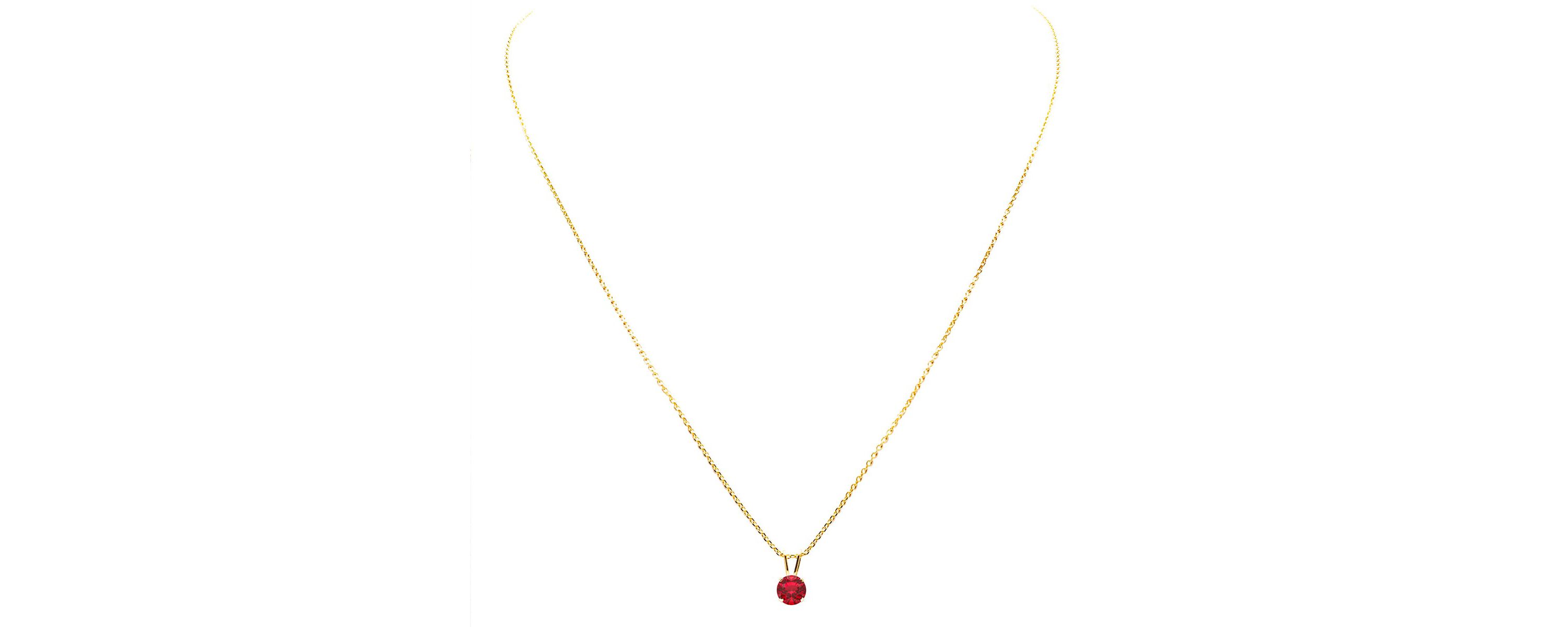 1/4 ct. t.w. Gemstone Solitaire Necklace In Yellow Gold With 18 Inch Chain