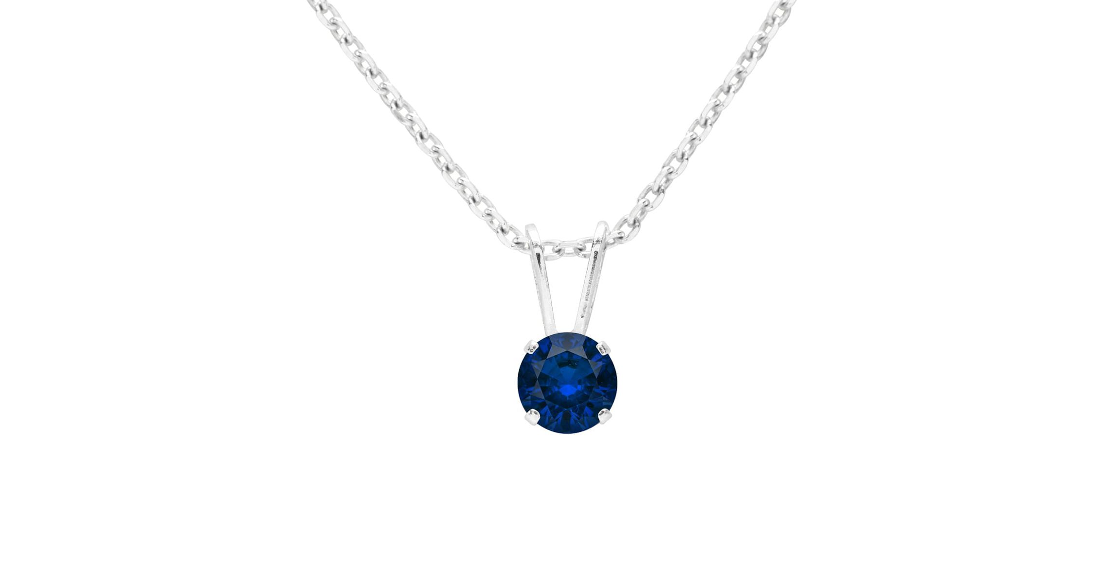 1/4 ct. t.w. Gemstone Solitaire Necklace In White Gold With 18 Inch Chain