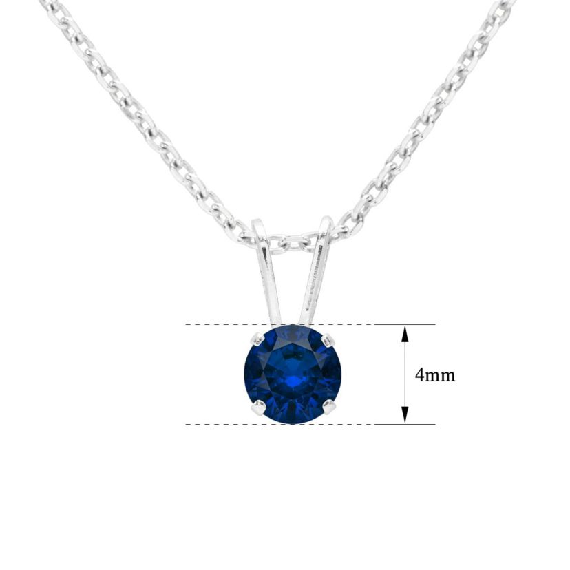 1/4 ct. t.w. Gemstone Solitaire Necklace In White Gold With 18 Inch Chain