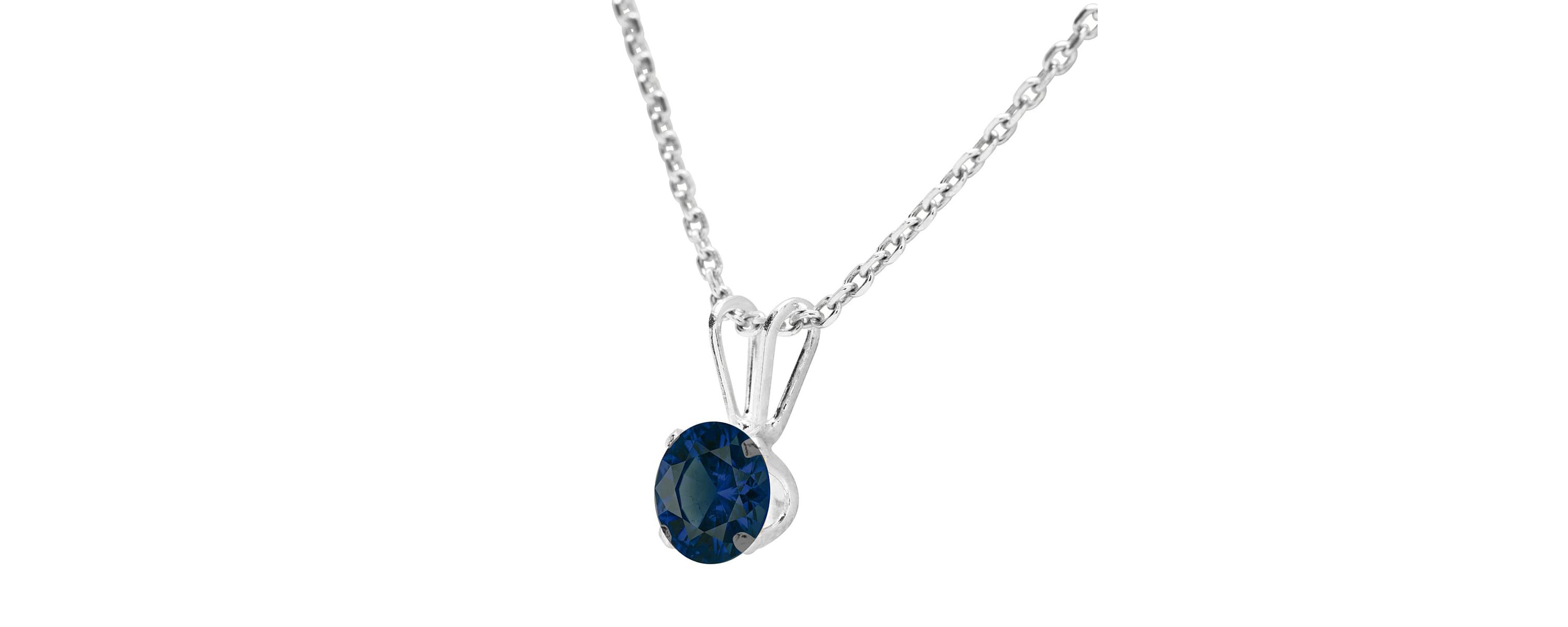 1/4 ct. t.w. Gemstone Solitaire Necklace In White Gold With 18 Inch Chain