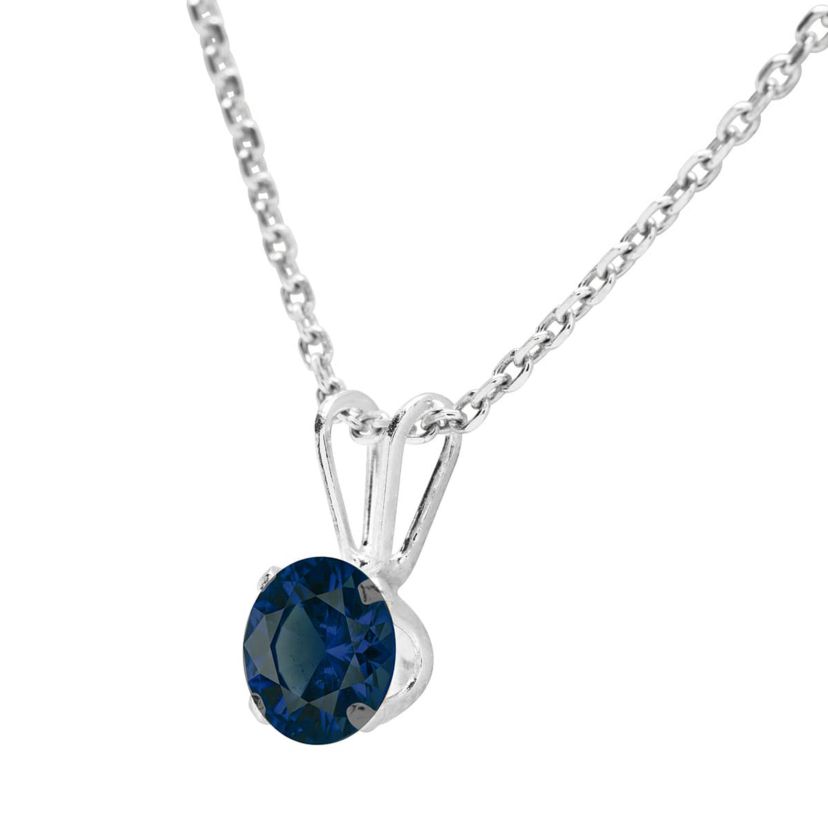 1/4 ct. t.w. Gemstone Solitaire Necklace In White Gold With 18 Inch Chain