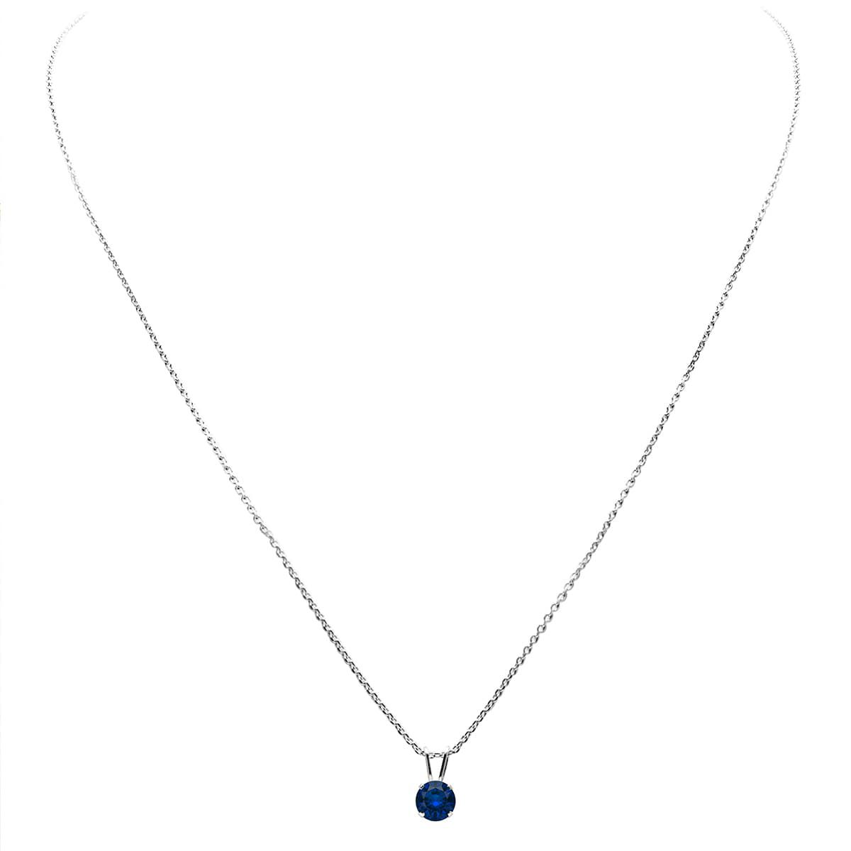 1/4 ct. t.w. Gemstone Solitaire Necklace In White Gold With 18 Inch Chain