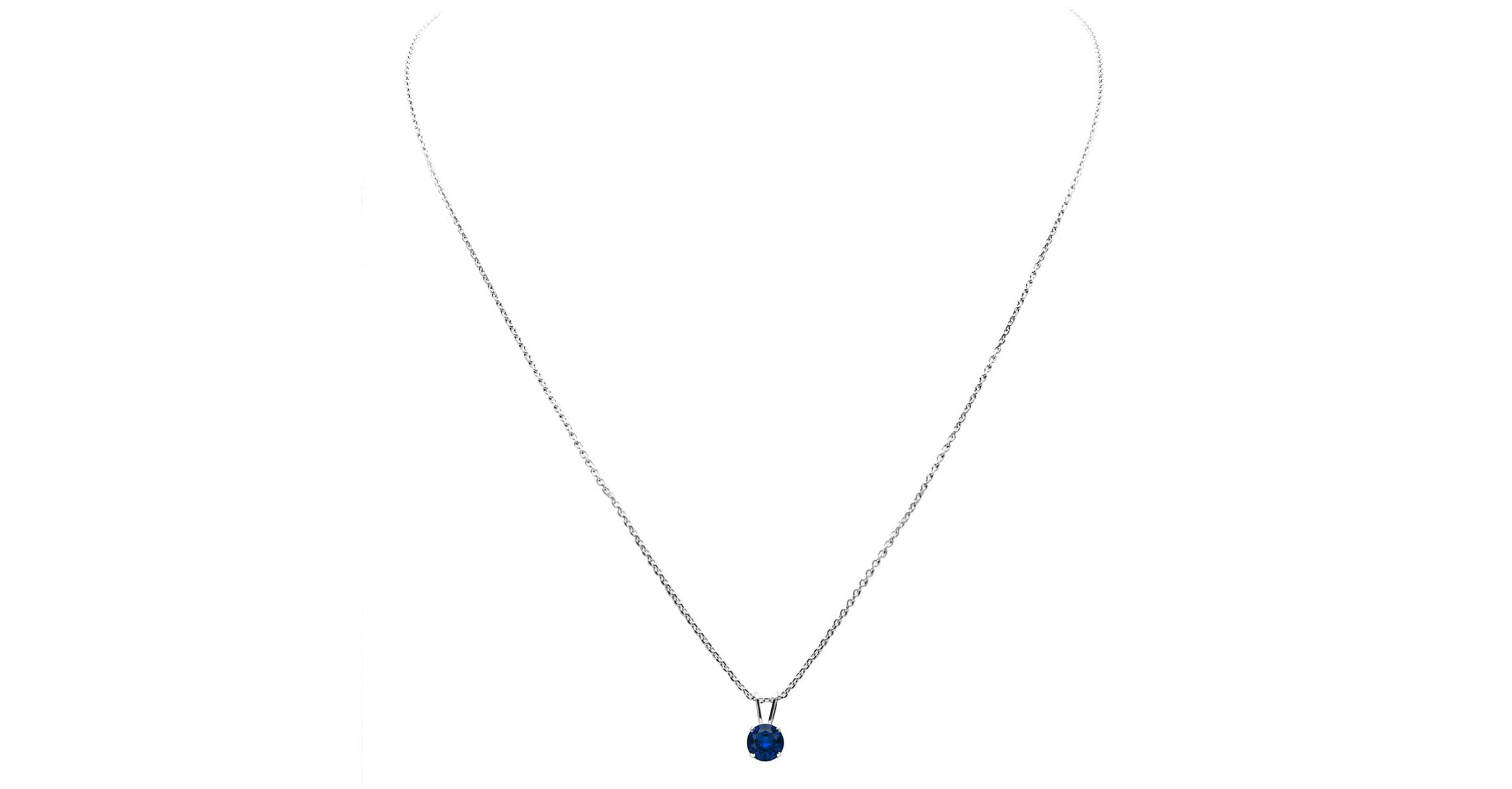 1/4 ct. t.w. Gemstone Solitaire Necklace In White Gold With 18 Inch Chain