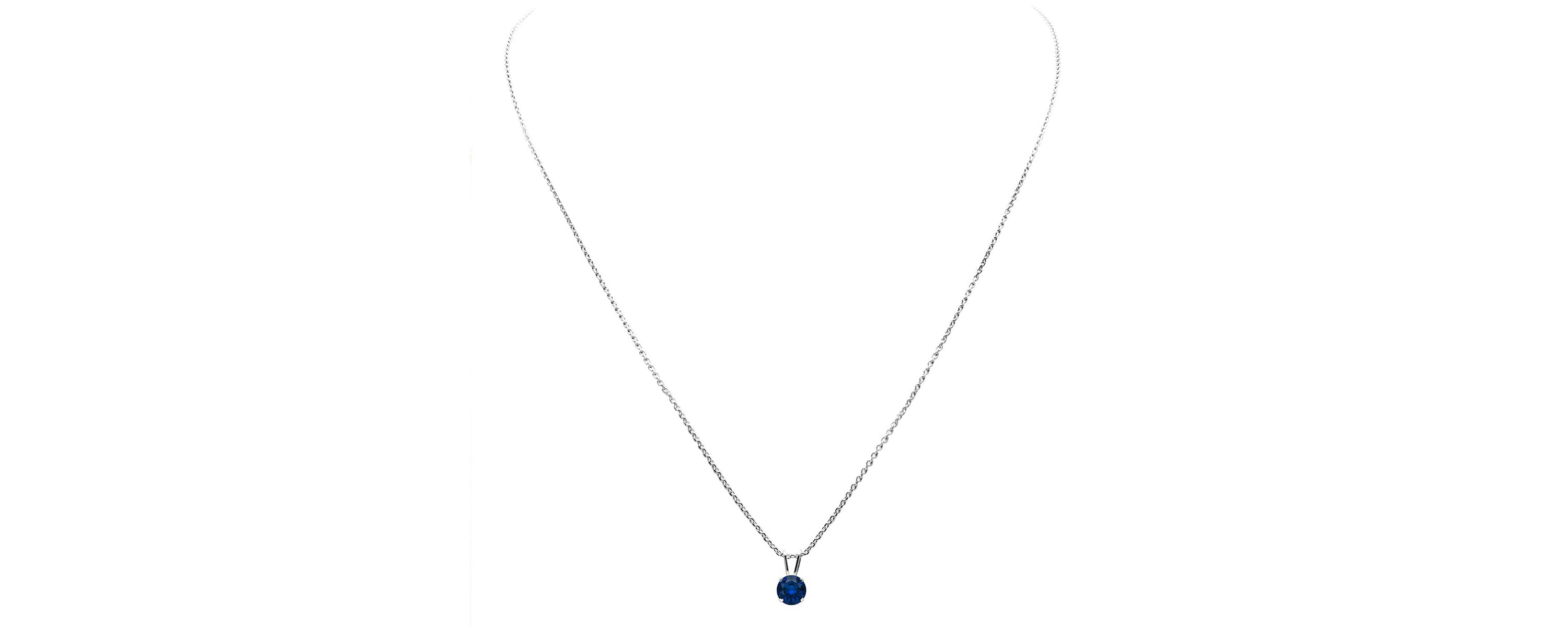 1/4 ct. t.w. Gemstone Solitaire Necklace In White Gold With 18 Inch Chain