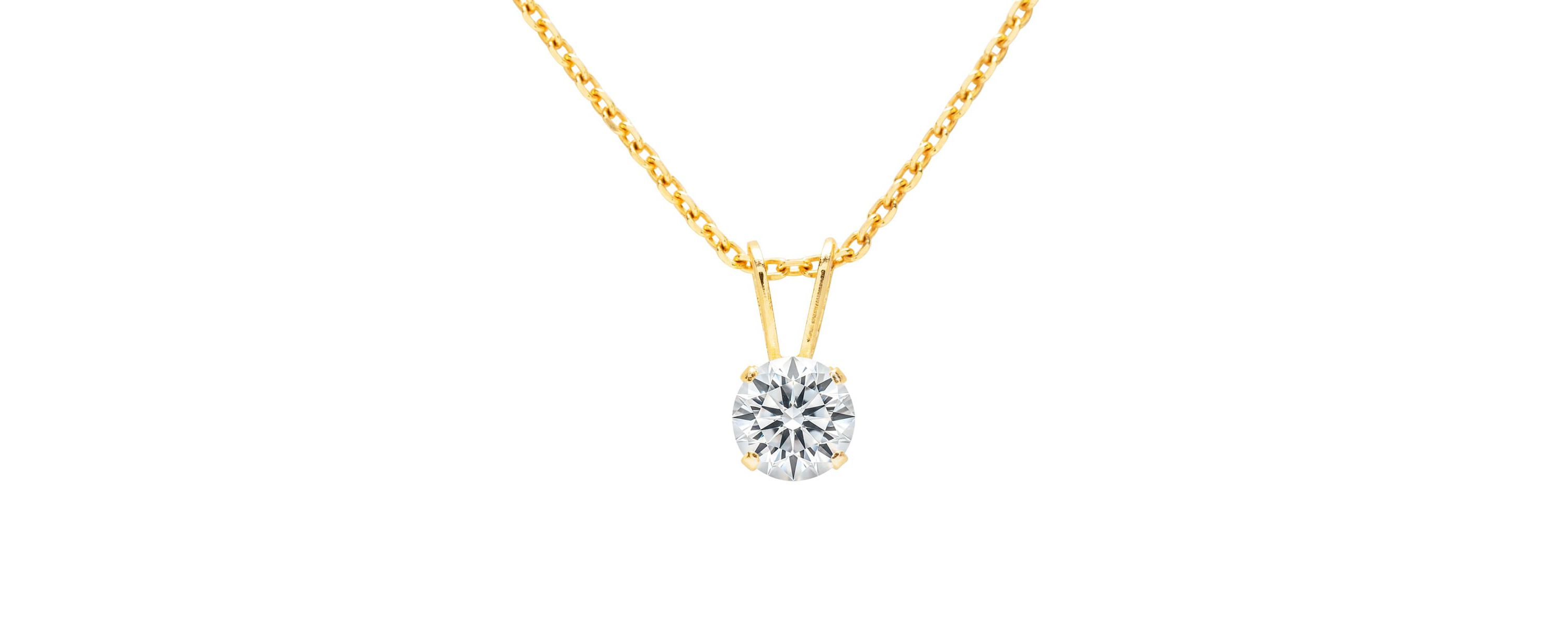 Lab Created 0.15 ct. t.w. Lab Grown Diamond Solitaire Necklace In 14k Gold With 18 inch Chain