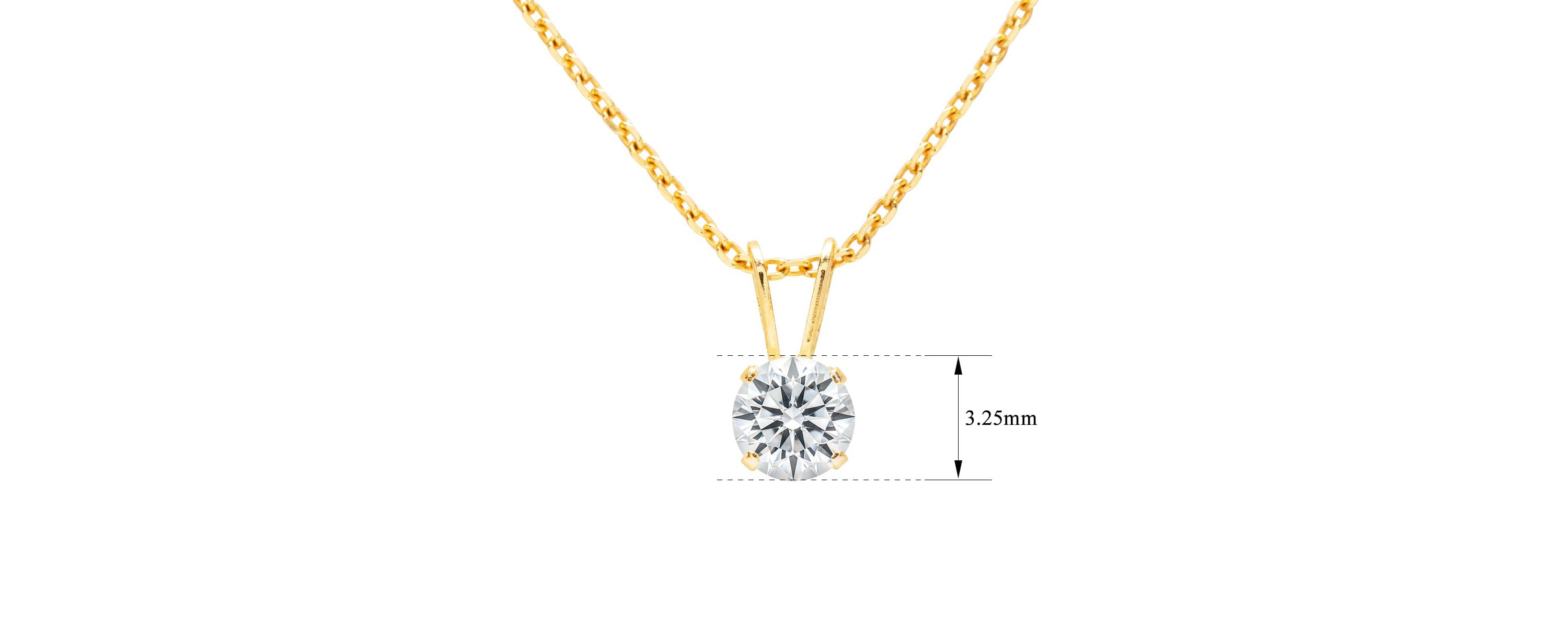 Lab Created 0.15 ct. t.w. Lab Grown Diamond Solitaire Necklace In 14k Gold With 18 inch Chain