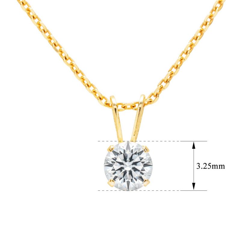 Lab Created 0.15 ct. t.w. Lab Grown Diamond Solitaire Necklace In 14k Gold With 18 inch Chain