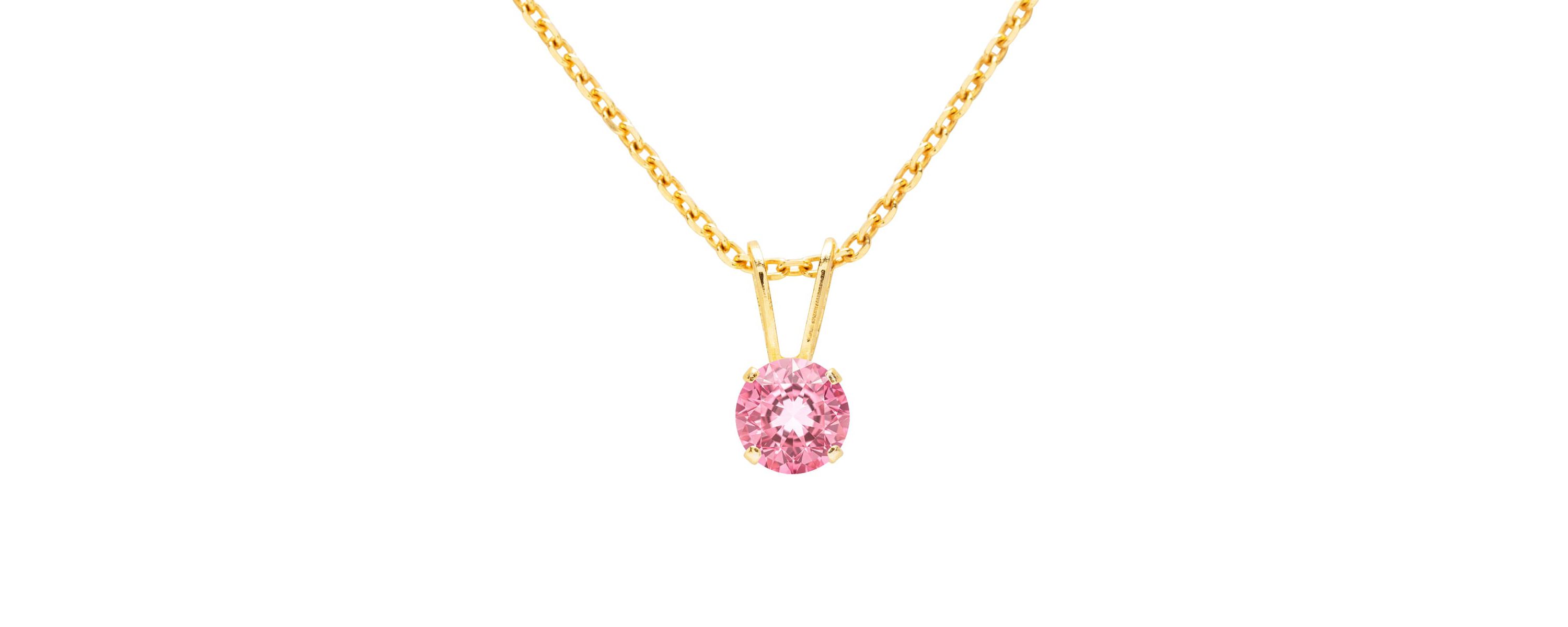 1/2 ct. t.w. Gemstone Solitaire Necklace In 14K Gold With 18 Inch Chain
