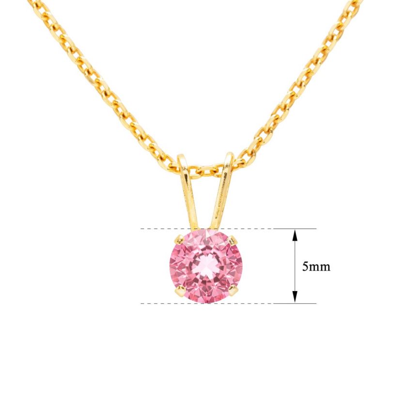 1/2 ct. t.w. Gemstone Solitaire Necklace In 14K Gold With 18 Inch Chain