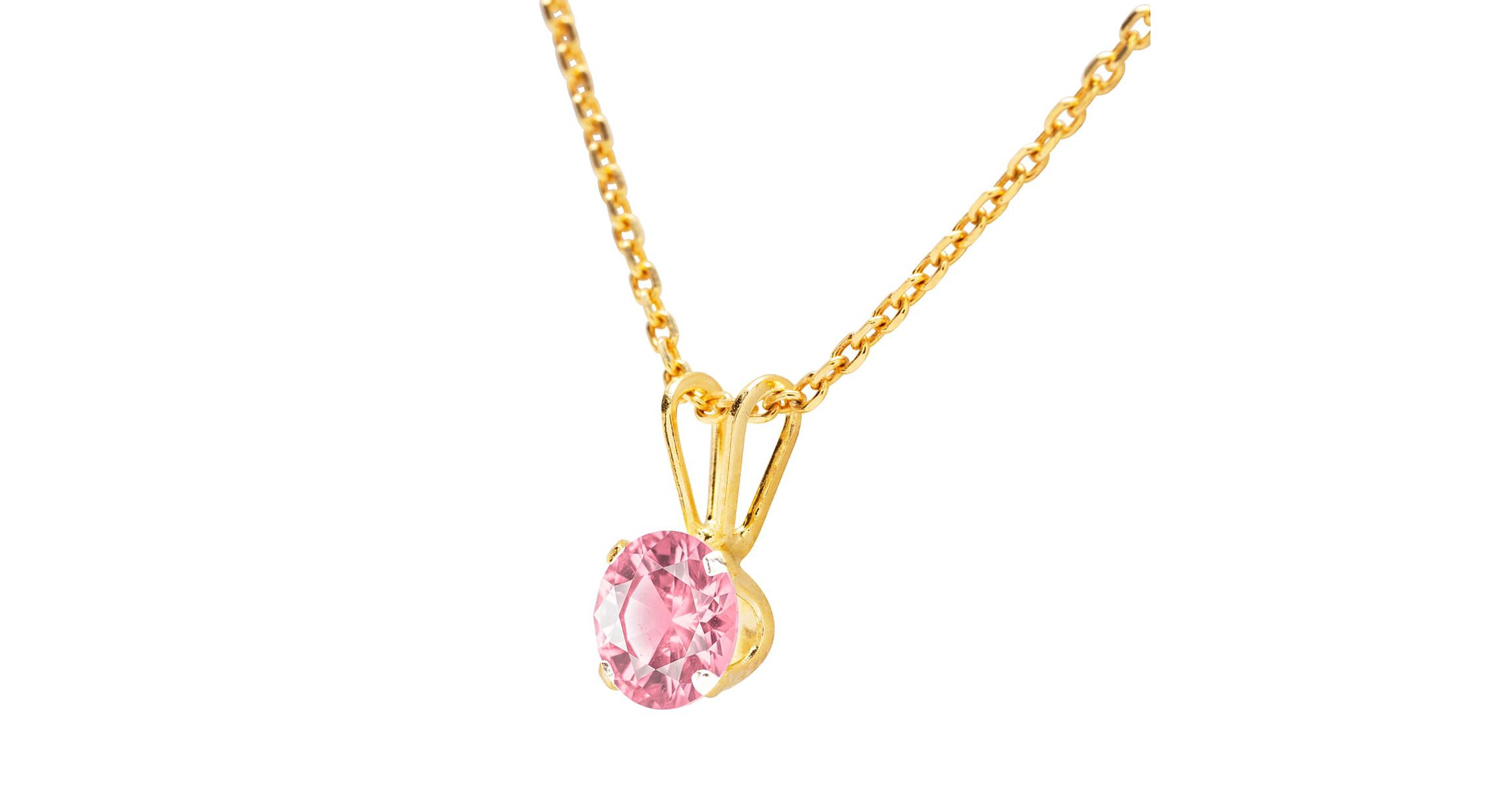 1/2 ct. t.w. Gemstone Solitaire Necklace In 14K Gold With 18 Inch Chain