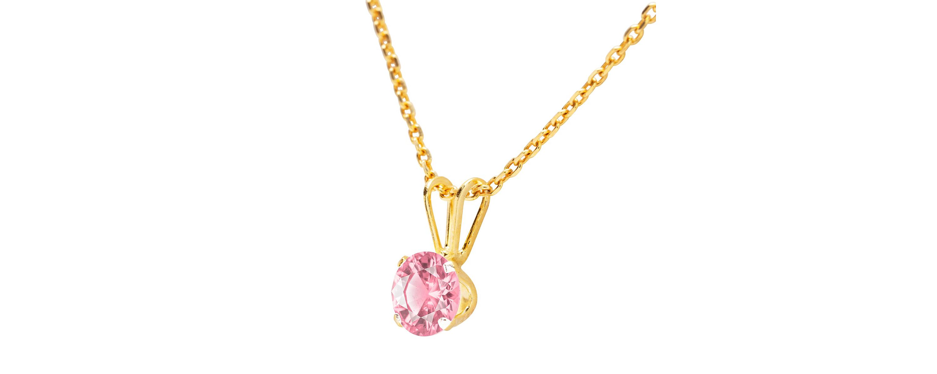 1/2 ct. t.w. Gemstone Solitaire Necklace In 14K Gold With 18 Inch Chain