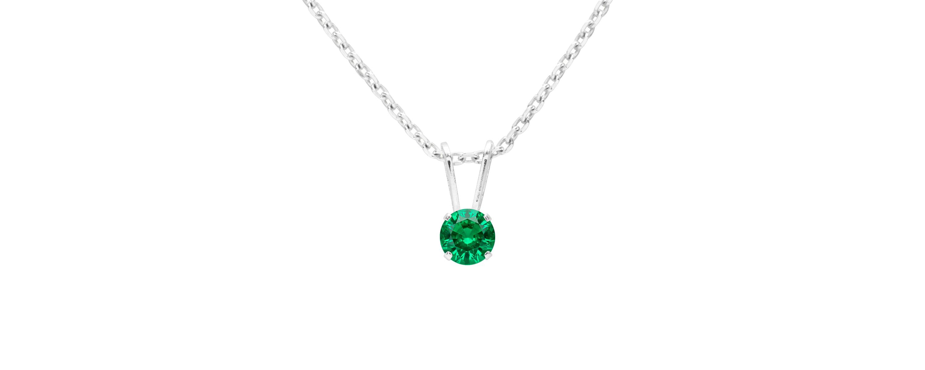 Lab Created 1/8 ct. t.w. Gemstone Solitaire Necklace In 14k Gold With 18 Inch Chain