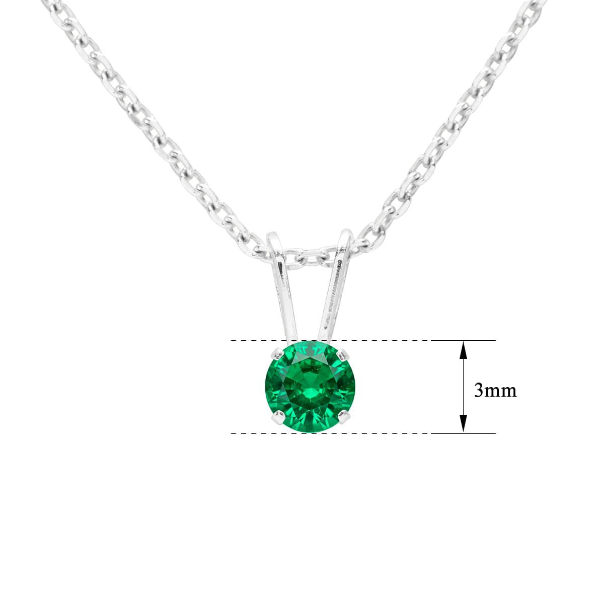 Lab Created 1/8 ct. t.w. Gemstone Solitaire Necklace In 14k Gold With 18 Inch Chain