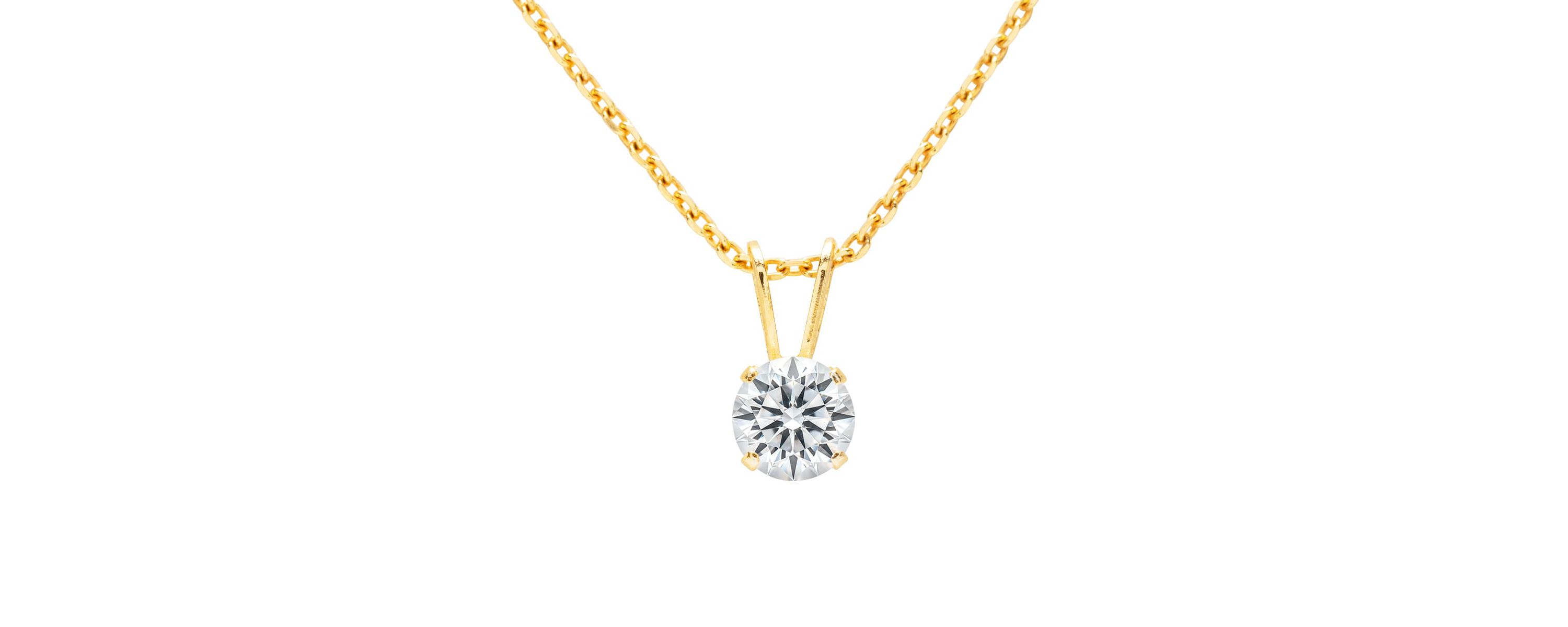 Lab Created 1/5 ct. t.w. Lab Grown Diamond Solitaire Necklace In Gold With 18 Inch Chain