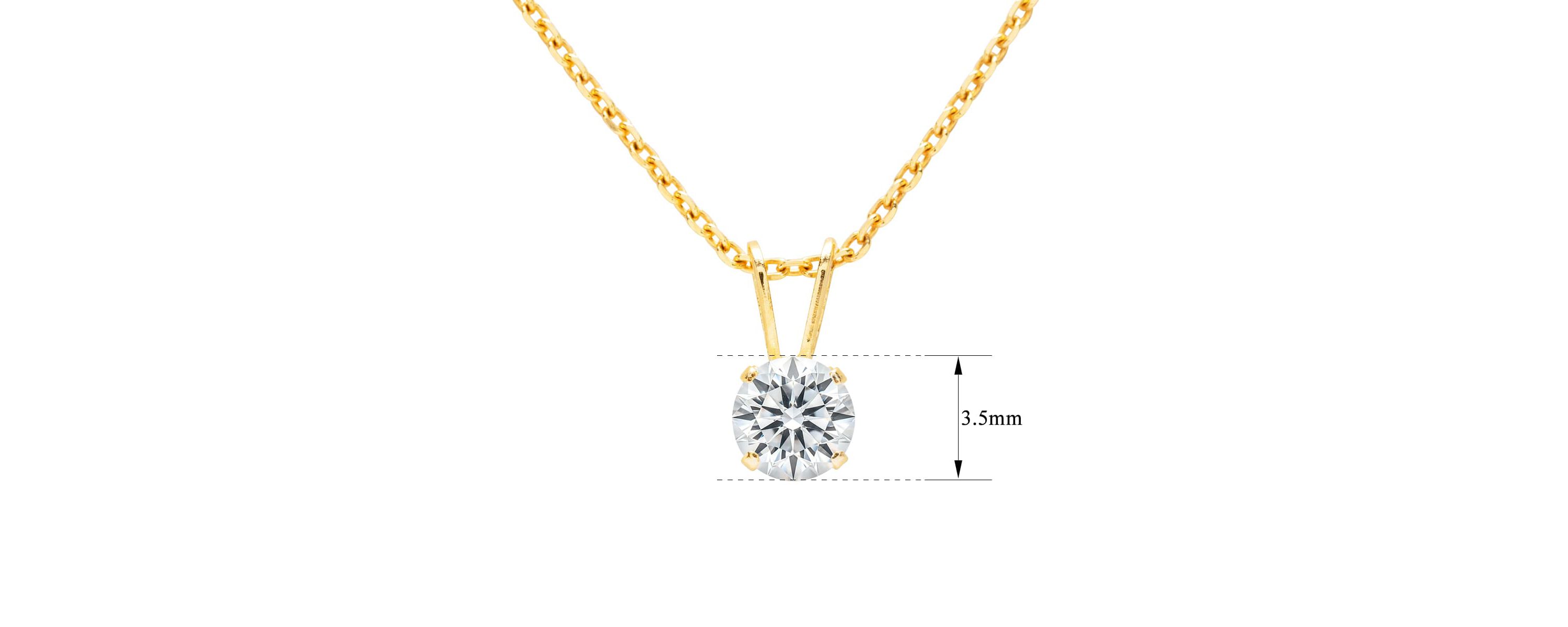 Lab Created 1/5 ct. t.w. Lab Grown Diamond Solitaire Necklace In Gold With 18 Inch Chain
