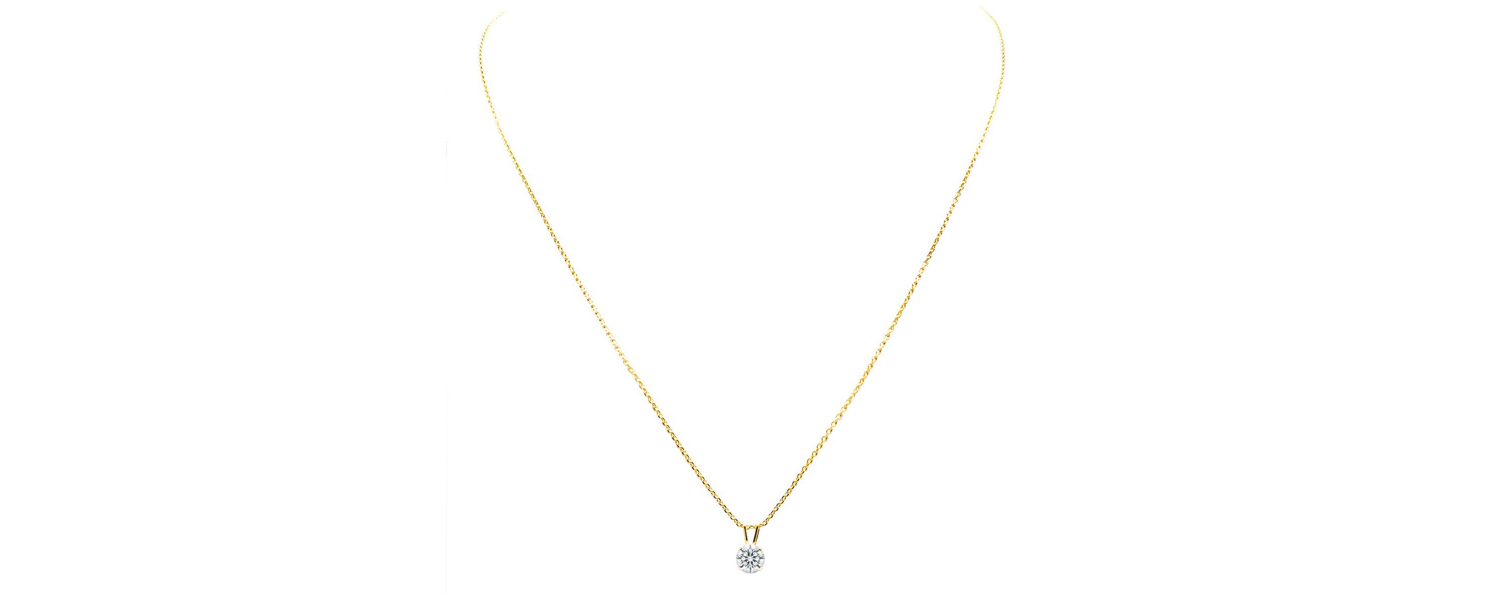 Lab Created 1/5 ct. t.w. Lab Grown Diamond Solitaire Necklace In Gold With 18 Inch Chain
