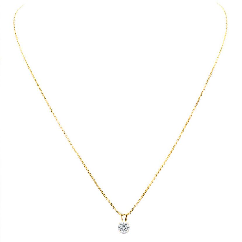 Lab Created 1/5 ct. t.w. Lab Grown Diamond Solitaire Necklace In Gold With 18 Inch Chain