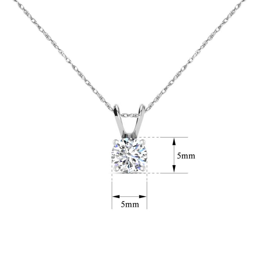 Lab Created 1/2 ct. t.w. Lab Grown Diamond Solitaire Necklace In 14k Gold With 18 Inch Chain